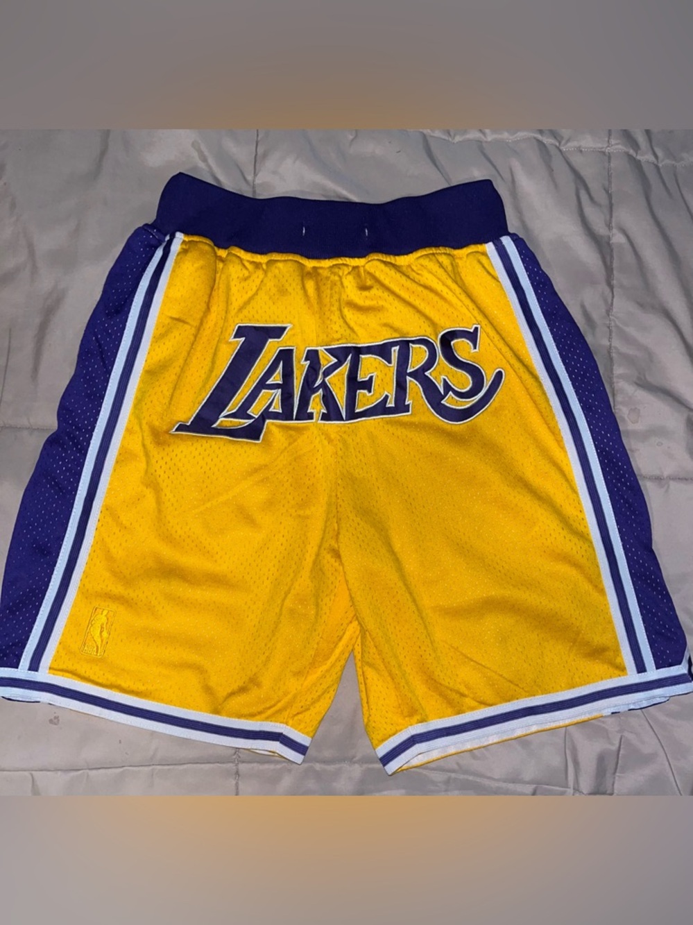 Los Angeles Lakers Yellow Throwback 1996-1997 NBA Season Mesh Basketball Shorts